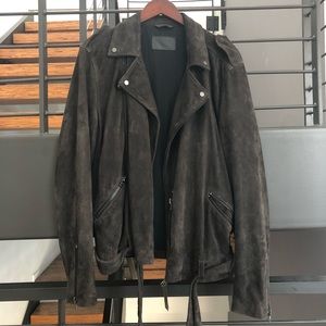 All Saints Suede Biker Jacket, Large